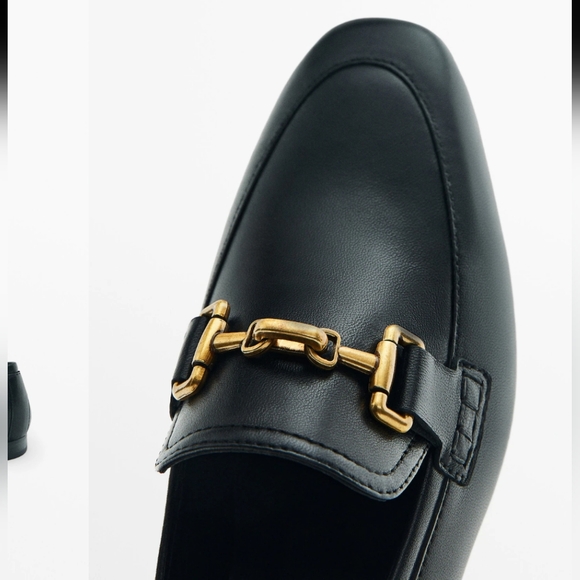 NWT Massimo Duttti Black Leather Horsebit Loafer Size 9 - Picture 4 of 10